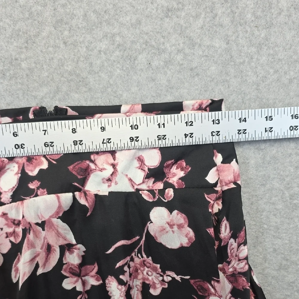 Rainbow Black Pink Floral A-Line Skirt Women’s Medium Made in USA